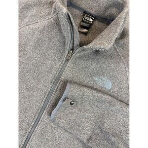 The North Face Fleece Jacket Women M Grey Full Zip Mock Neck Heathered Outdoor